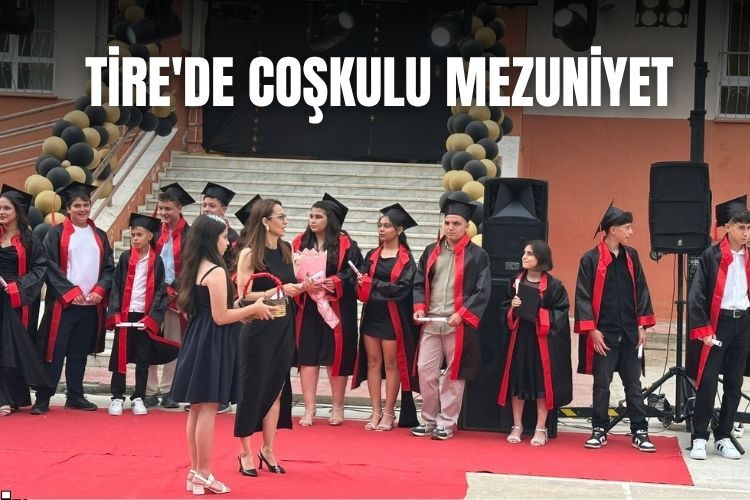 Tire'de coşkulu mezuniyet