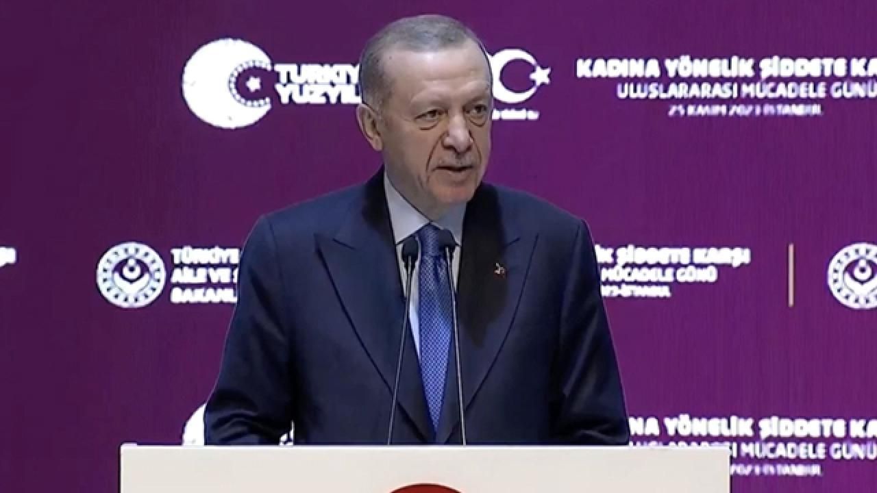 CB Erdoğan Kadına Yönelik Şiddete Karşı Uluslararası Mücadele Günü Programı'nda konuştu