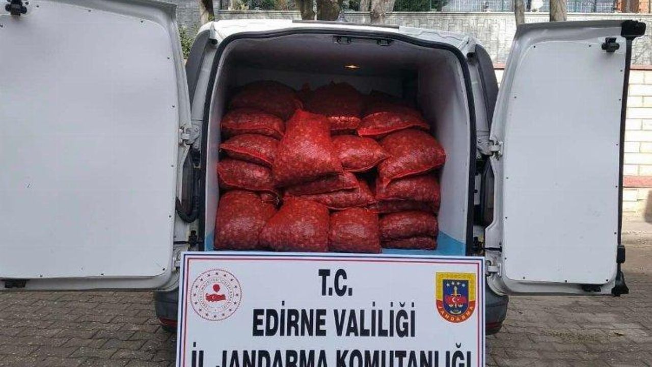 Edirne'de 1 ton kaçak kum midyesi!