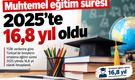 Muhtemel eğitim süresi 2025'te 16,8 yıl oldu