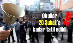 Okullar 20 Şubat'a kadar tatil edildi