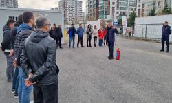 Malatya İtfaiyesi'nden konteyner kentlere yangın eğitimi