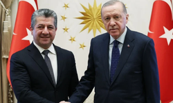 CB Erdoğan, Mesrur Barzani'yi kabul etti.