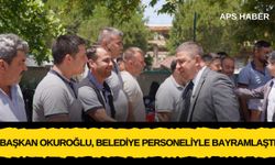 BAŞKAN OKUROĞLU, BELEDİYE PERSONELİYLE BAYRAMLAŞTI
