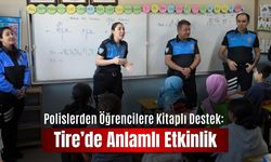 Polislerden Öğrencilere Kitaplı Destek: Tire’de Anlamlı Etkinlik