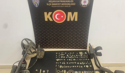 Edirne'de tarihi eser operasyonunda 3 şüpheli yakalandı