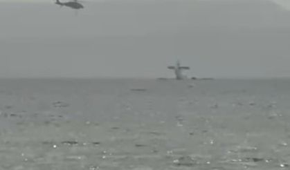 Aydın'da yangın söndürme uçağı göle battı