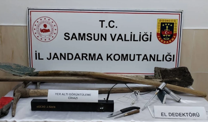 Samsun'da izinsiz kazı yapan 5 kişi suçüstü yakalandı