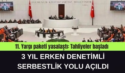 11. Yargı paketi yasalaştı: Tahliyeler başladı