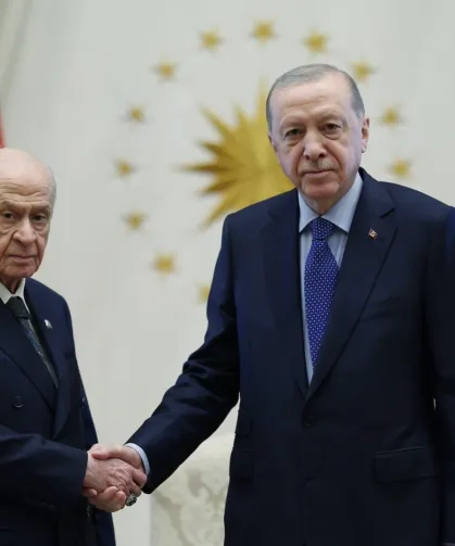 Cumhurbaşkanı Erdoğan, Bahçeli'yi Külliye'de kabul etti