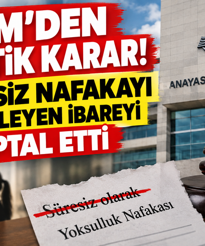 AYM, süresiz yoksulluk nafakasını düzenleyen ibareyi iptal etti