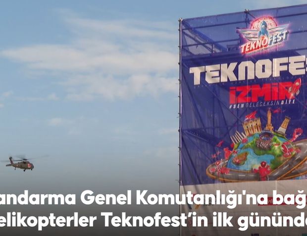 TEKNOFEST'in ilk gününde Jandarma helikopterleri zeybek gösterisi yaptı
