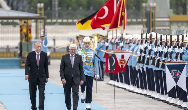 Cumhurbaşkanı Erdoğan,Almanya Cumhurbaşkanı Steinmeier'i resmi törenle karşıladı