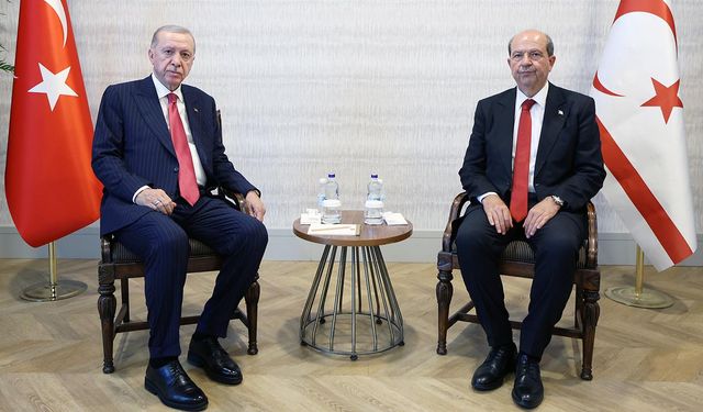 Cumhurbaşkanı Erdoğan, KKTC Cumhurbaşkanı Tatar ile görüştü