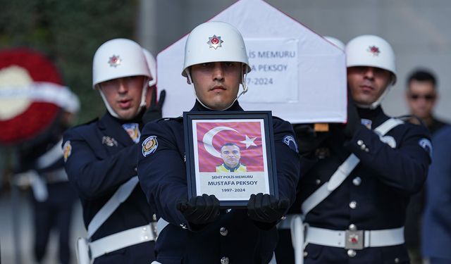 Şehit polis Mustafa Peksoy son yolculuğuna uğurlandı