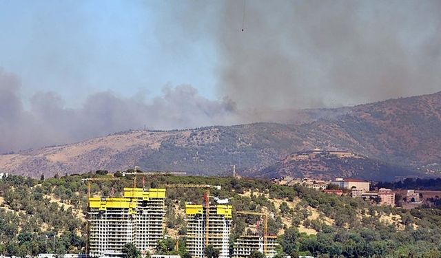 İzmir, Yamanlar'ı duman kapladı! Yangın kısa sürede merkeze yaklaştı