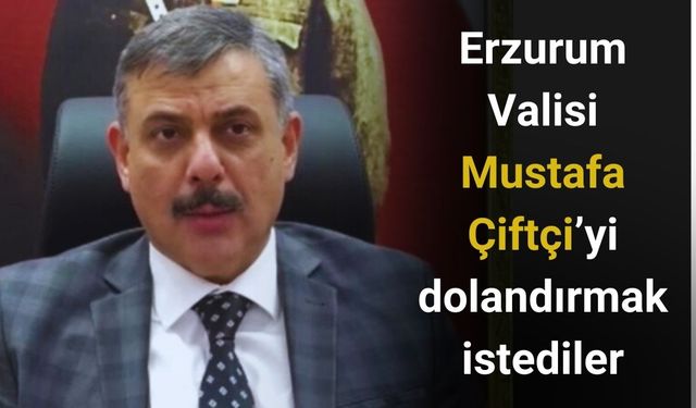 Erzurum Valisi Mustafa Çiftçi’yi dolandırmak istediler