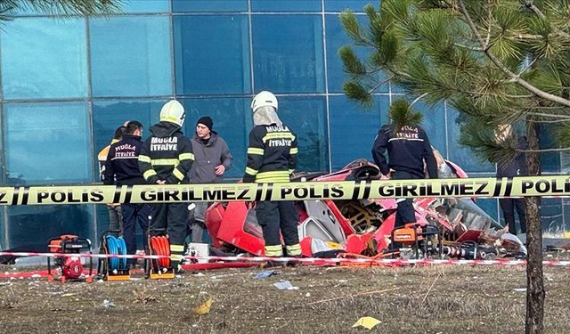 İşte  Muğla'da ambulans helikopterin hastaneye çarpma anı