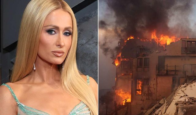 Paris Hilton'un Los Angeles'taki evi yandı!Canlı yayında izledi