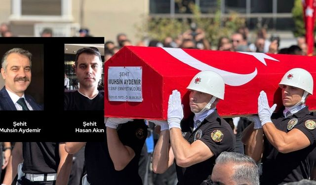 İzmir'de Şehit Polisler İçin Hüzünlü Veda