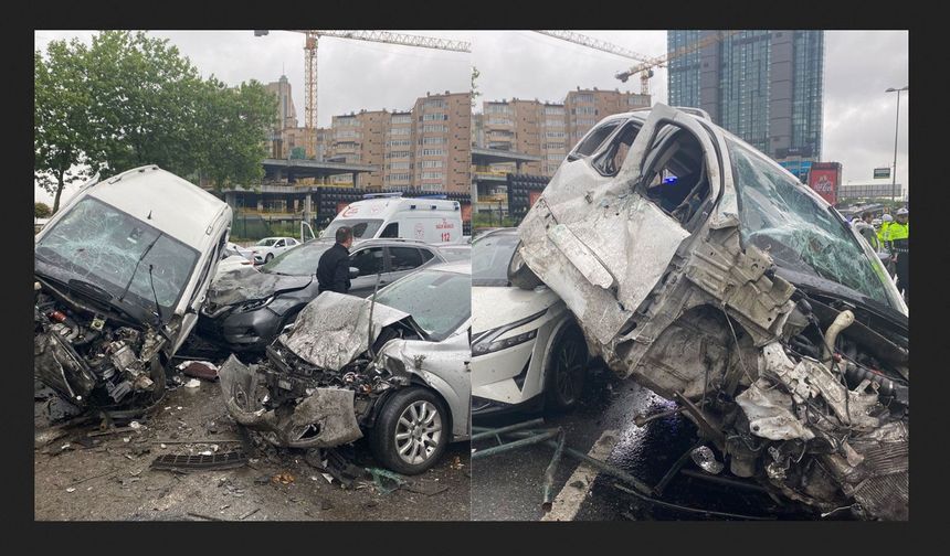 İstanbul'da 7 araç birbirine girdi