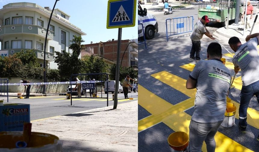 Tire’de yaya geçitleri yenileniyor