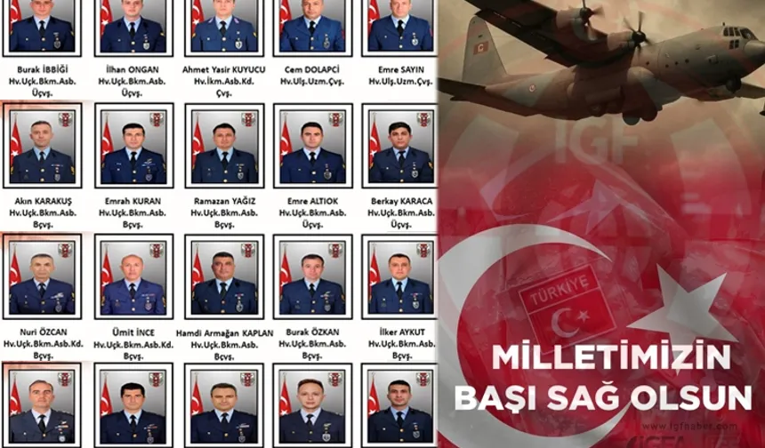MSB şehitlerimizin kimliklerini paylaştı... Gürcistan-Azerbaycan sınırında düşen askeri uçaktaki 20 askerimiz şehit!