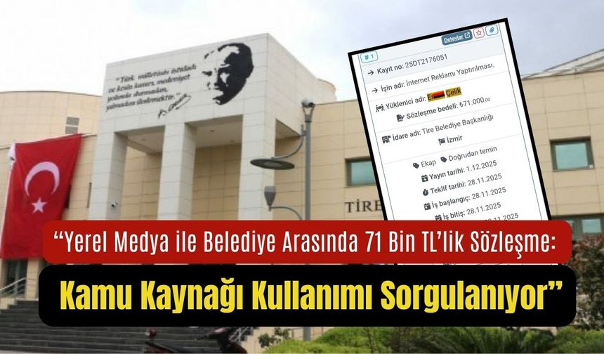 “Yerel Medya ile Belediye arasında 71 bin TL’lik sözleşme: Kamu kaynağı kullanımı sorgulanıyor”