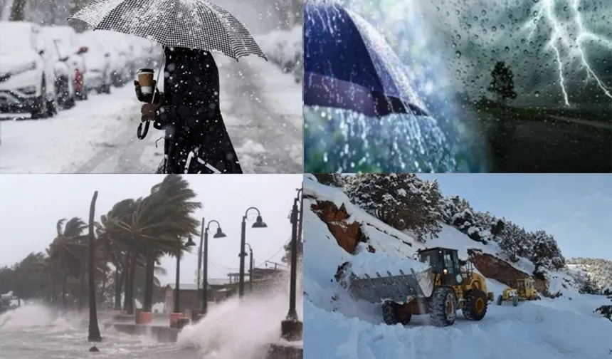 Meteoroloji'den kuvvetli yağış, kuvvetli rüzgar, fırtına, kar uyarısı