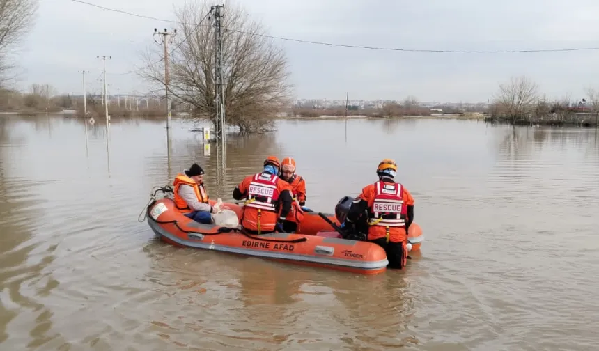 AFAD'dan Edirne raporu... Taşkınlara 539 personelle müdahale