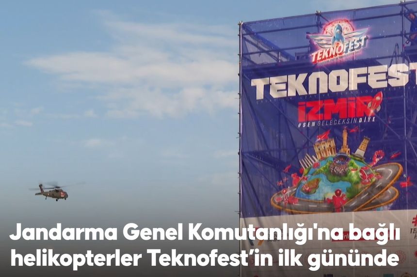 TEKNOFEST'in ilk gününde Jandarma helikopterleri zeybek gösterisi yaptı